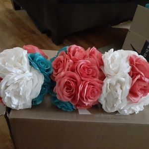 A couple of the silk flowers bouquets